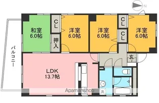 シーサイド唐人町【2階】の間取り
