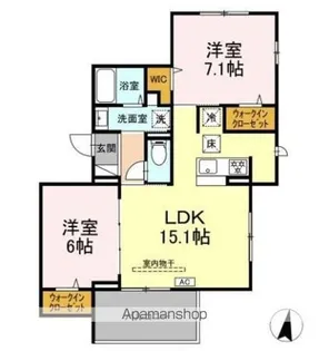 サウスヒルズ世田谷【1階】の間取り