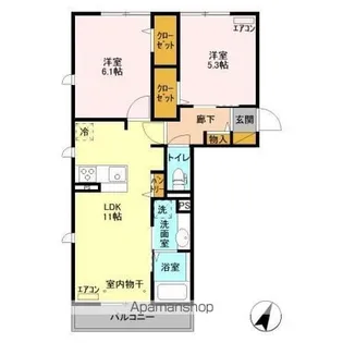 わをん おおたかの森【207号室】の間取り