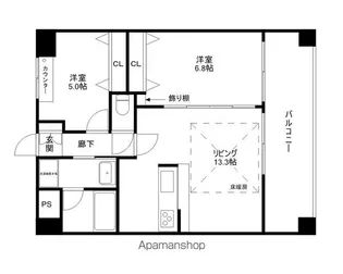 ルネスフィールドエンマドウ【303号室】の間取り