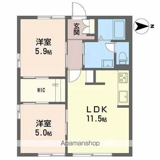 グランドゥール・こだま【1階】の間取り