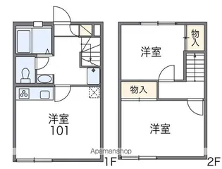 レオパレスKASUGA【104号室】の間取り