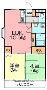 クイーンズタウンⅡ番館【2階】の間取り