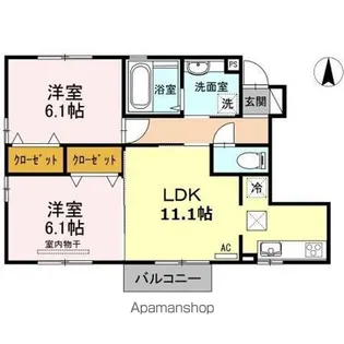 ミルキーウェイ【102号室】の間取り