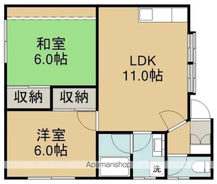 ゆうき荘Ⅱ【2F左号室】の間取り