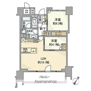パークホームズ日本橋浜町ザテラス【8階】の間取り