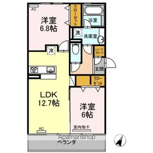 サニープレイス十一屋 G棟【2階】の間取り