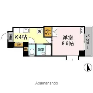 フィオーレ松山【6階】の間取り