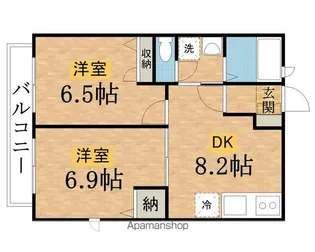 メルベーユI棟【201号室】の間取り