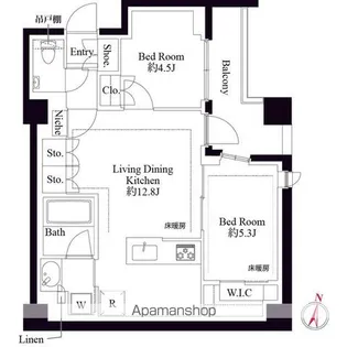 343レジデンス品川(オープンレジデンシア)【1階】の間取り