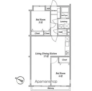 ガーデンハウス千歳船橋【1階】の間取り