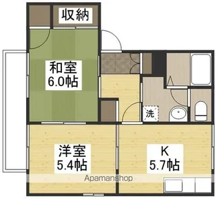 マルシンアパート D【201号室】の間取り