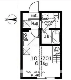 ハーミットクラブハウスMJK戸塚【1階】の間取り
