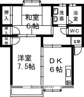 ひかりハイツ北棟【201号室】の間取り