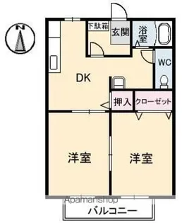サンライフ八坂 A・B棟【B103号室】の間取り