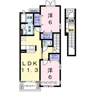 パラッツオⅢ【2階】の間取り
