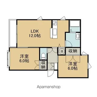 プラウド新富【201号室】の間取り