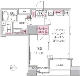プレジリア東日本橋【5階】の間取り