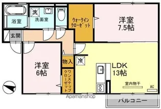 グレイスソシアキトロ【202号室】の間取り