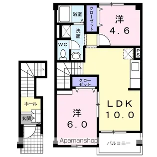 EAST SIDE【2階】の間取り