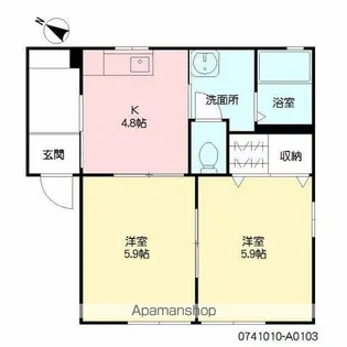 コーポ エディ【103号室】の間取り