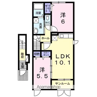 ノア・コンチェルト弐番館【2階】の間取り