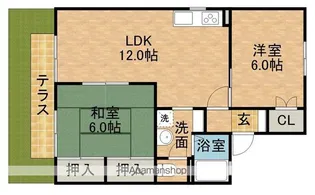 タウンハウス愛野公園D【1階】の間取り
