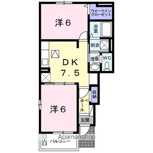 ジェルメ南松永【1階】の間取り