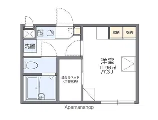レオパレスK REVE【205号室】の間取り