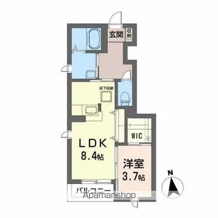 レジデンス宮城野【1階】の間取り