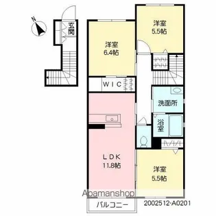 プロヌーブさくら A棟【201号室】の間取り