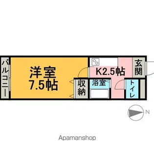サニーハイツ本郷1K【3階】の間取り