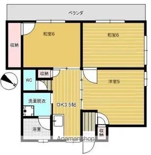 メゾンドブランシュ鴨池【3階】の間取り