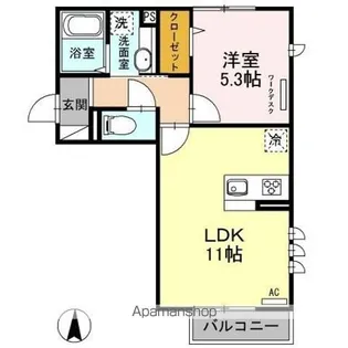 ミリュー Ⅰ【2階】の間取り