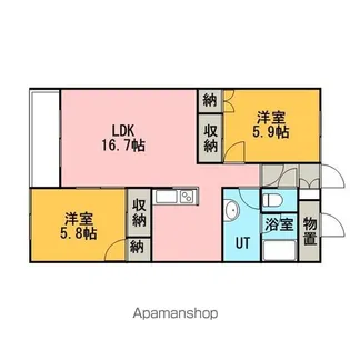 本田ヴィレッジC【1階】の間取り