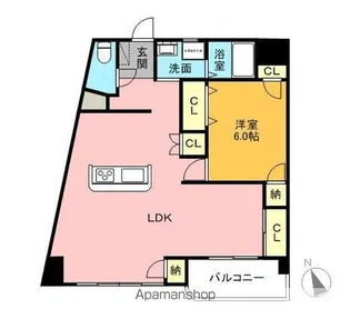 シーズンコート植田南【4階】の間取り