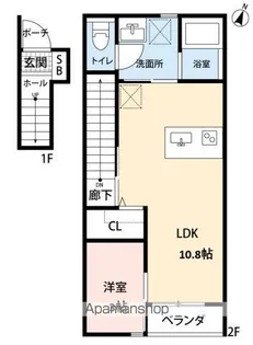 エスリーB棟【2階】の間取り