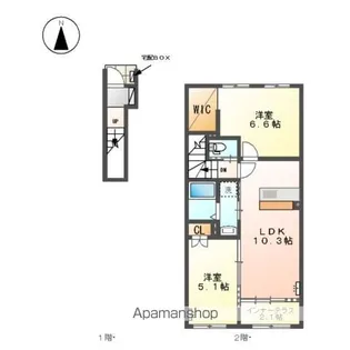 仮)弥富市平島町アパート【2階】の間取り