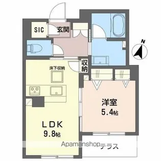 シャーメゾン アミスタ【1階】の間取り
