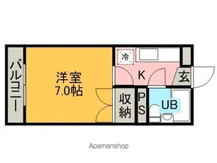 ワキタハイツ【2階】の間取り