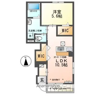 クレッセント高塚A【1階】の間取り