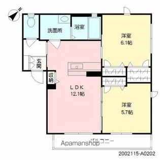 メイプルアズール【2階】の間取り