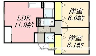 ジェルメ日乃出町【4階】の間取り