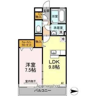 リバーパーク A棟【3階】の間取り
