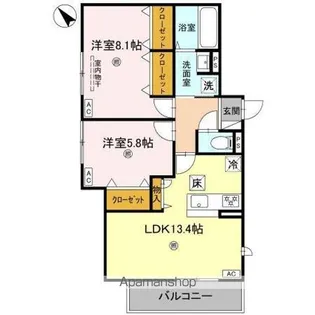 DーROOM吉身【101号室】の間取り