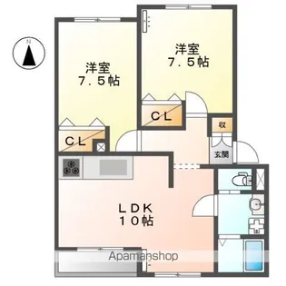 SHANGRILA U (シャングリラ ユウ)【202号室】の間取り