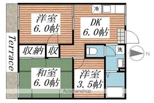 カーサ中西【1階】の間取り