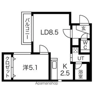 フロレゾン学園前【1階】の間取り