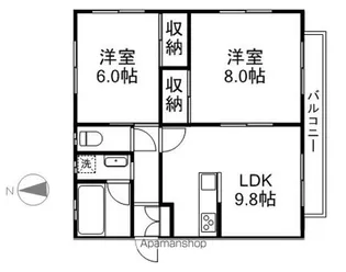 サニーハイツ【2階】の間取り