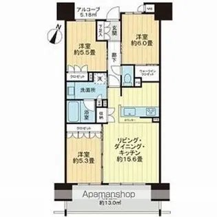 サーパス新潟駅サウスガーデン【14階】の間取り